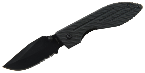 KA-BAR Warthog Folder Knife, Serrated Black 2-3073-8 - Ka-Bar