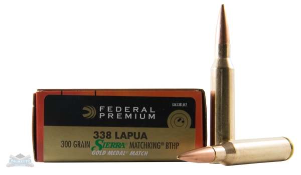 Federal 338 Lapua Magnum 300gr Sierra MatchKing BTHP Gold Medal Ammunition 20rds - GM338LM2 - Federal