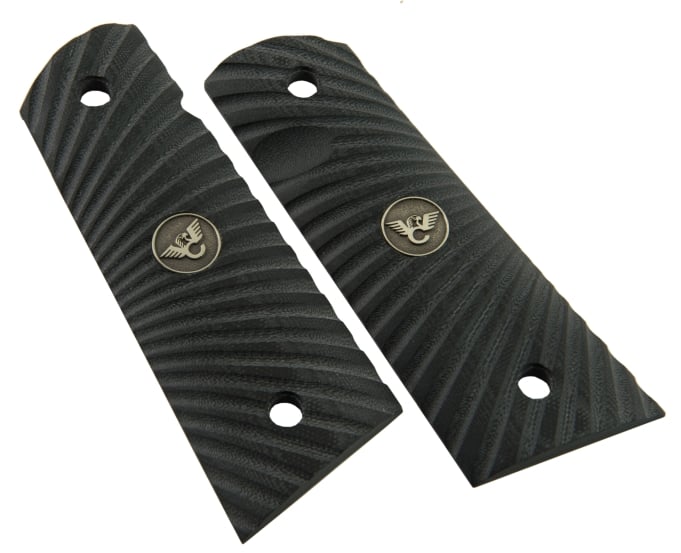 Wilson Combat 1911 FS Flat Bottom Grips, Black G10, Starburst Pattern - 351ACFS - Wilson Combat