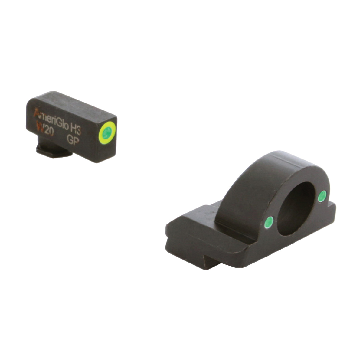 Ameriglo Ghost Ring Sight Set Front/Rear, Green/Lumi Green/Green - Ameriglo