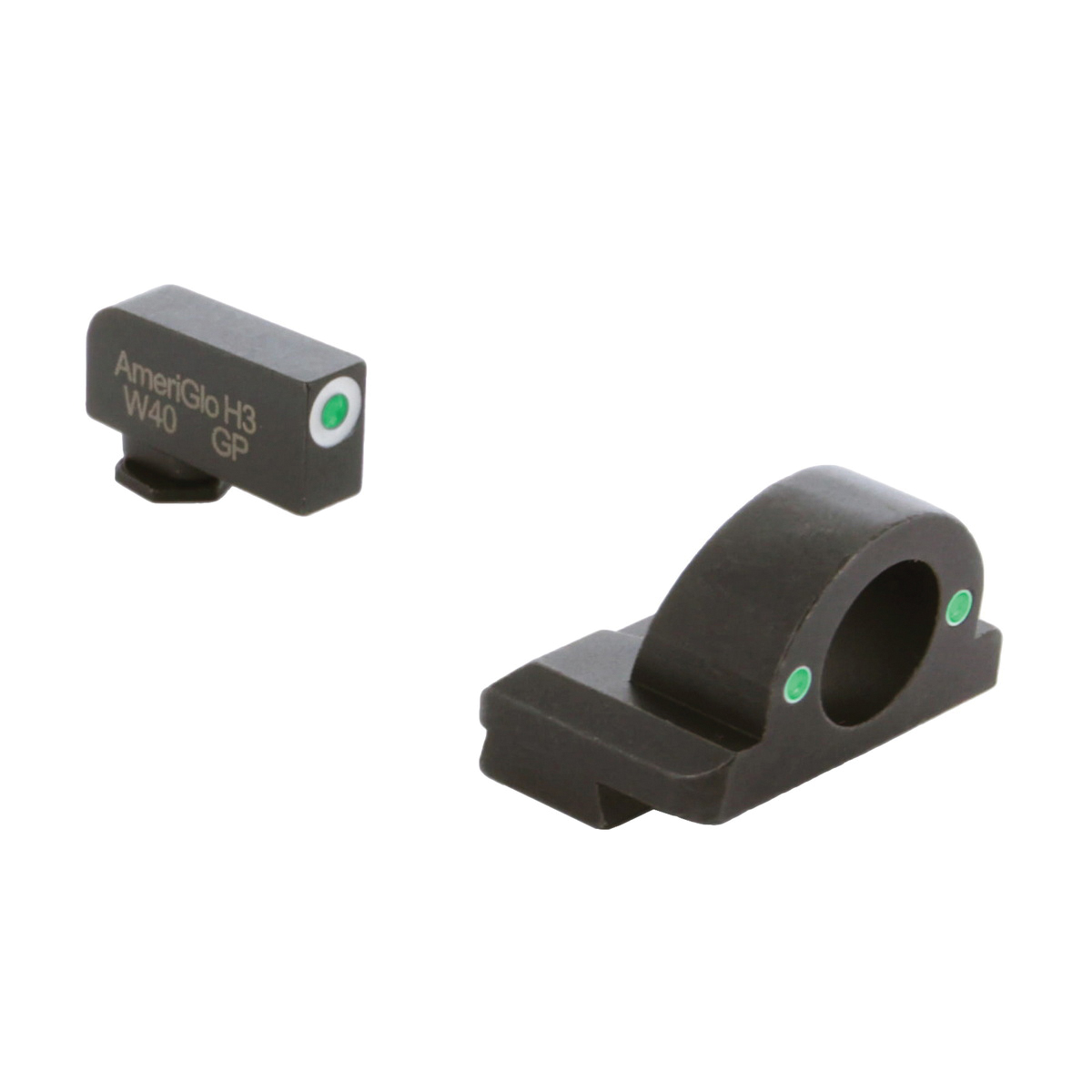Ameriglo Ghost Ring Sight Set Front/Rear, Green/White/Green - Ameriglo