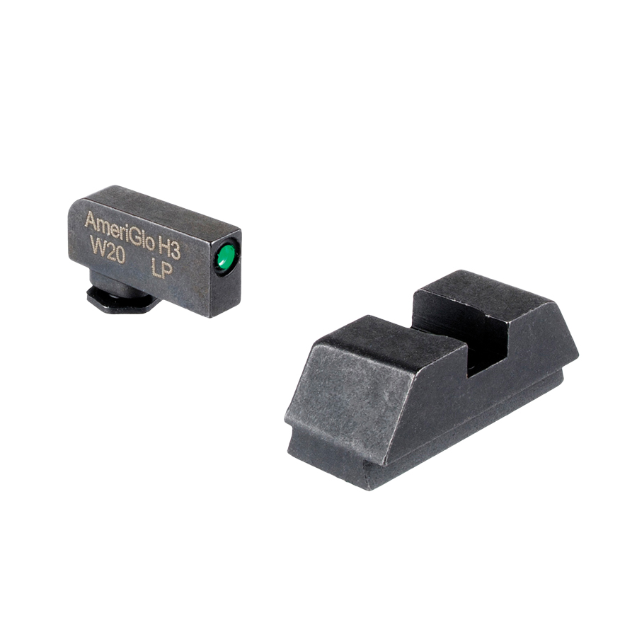 Ameriglo Night Sight Set Front/Rear, Green/Black/Flat Black - Ameriglo