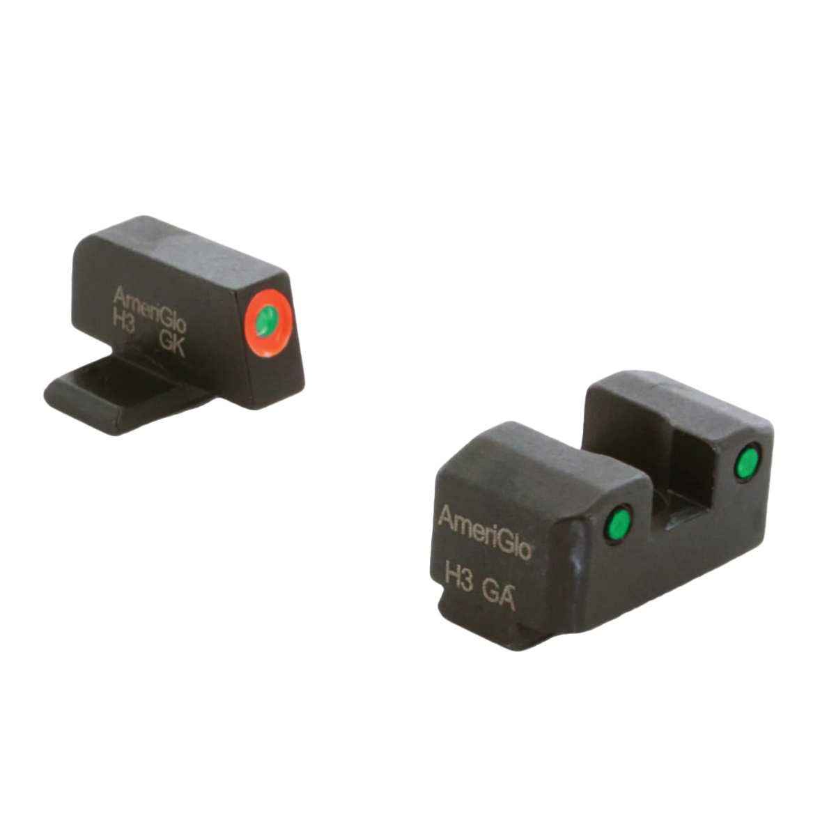 Ameriglo Night Sight Set Front/Rear, Green/Orange/Green/Black - Ameriglo