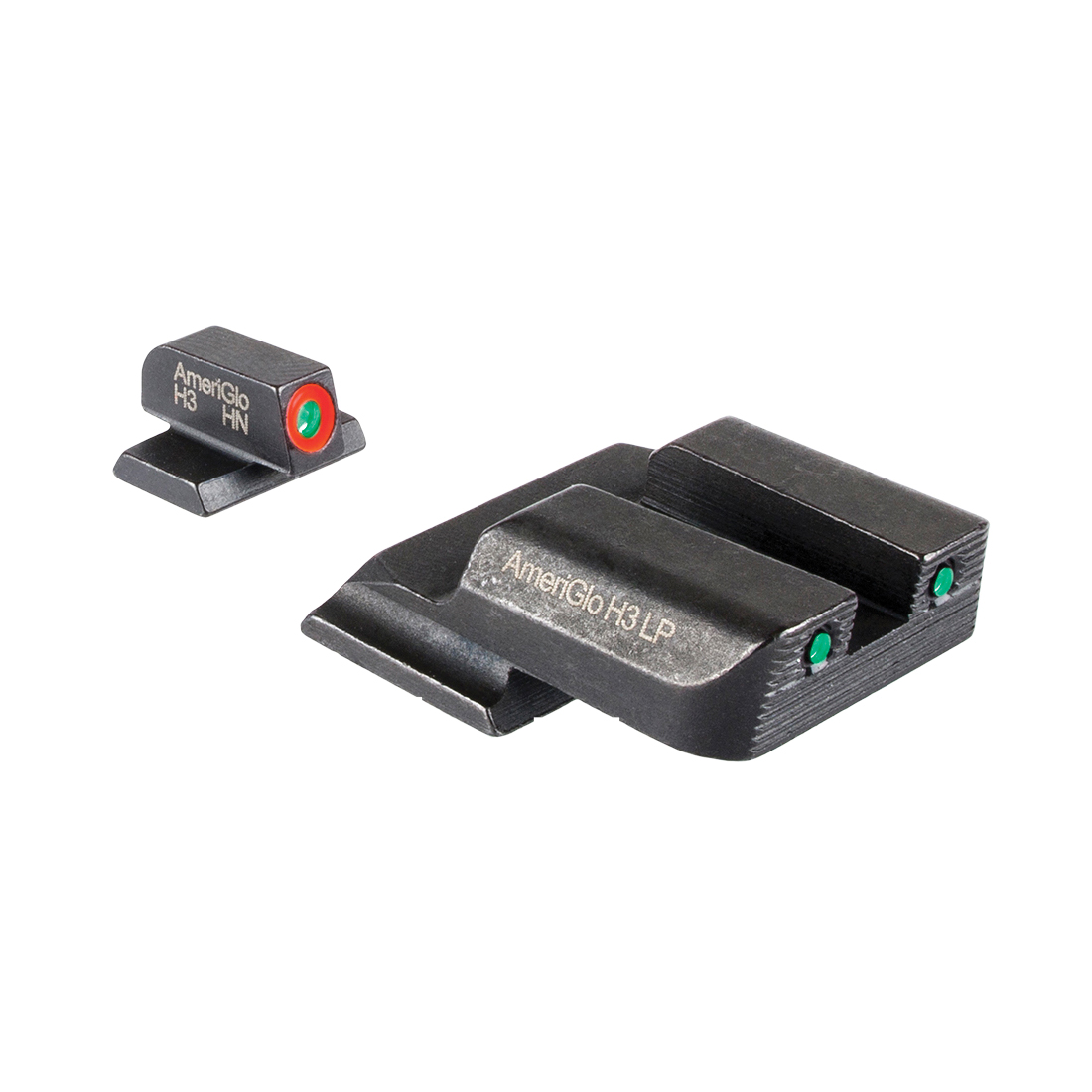 Ameriglo Night Sight Set Front/Rear, Green/Orange/Green/Black - Ameriglo