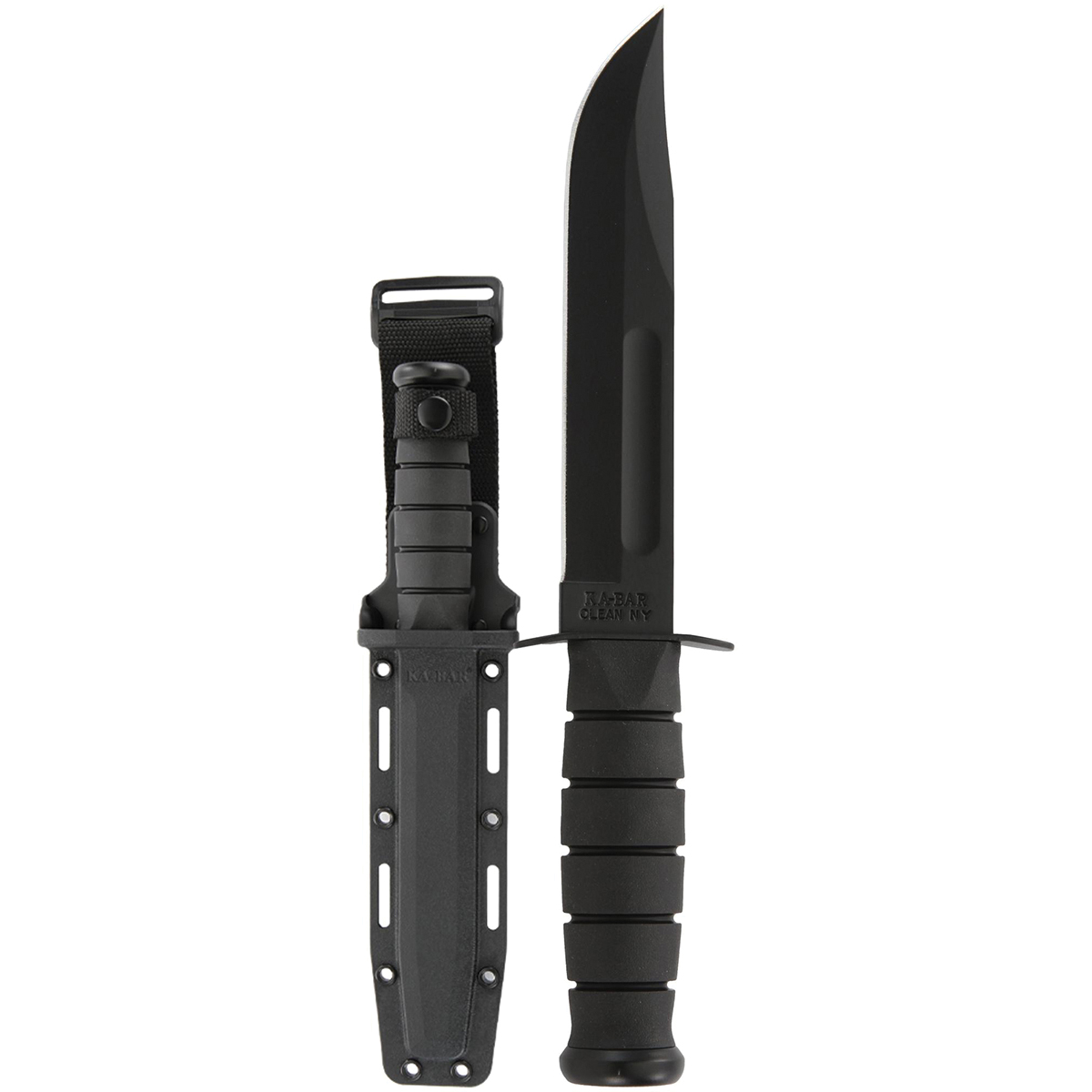 KA-BAR Fixed Knife Clip Point, Black - Ka-Bar