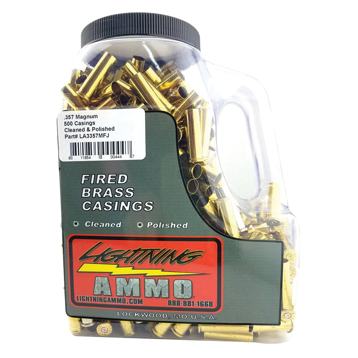 Lightning Ammo .357 Magnum Pistol Cleaned and Polished Brass, 500rds - Lightning Ammo