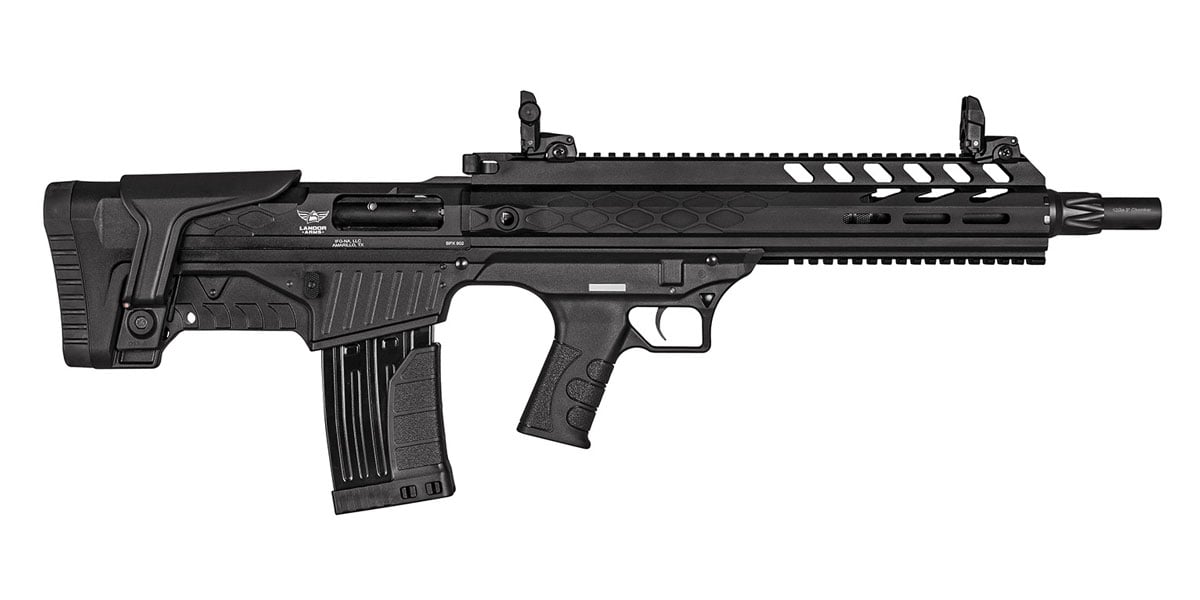 Landor Arms BPX-902 Bullpup Semi Automatic 12 Gauge Shotgun, Black - LDBPX9021218 - Landor Arms