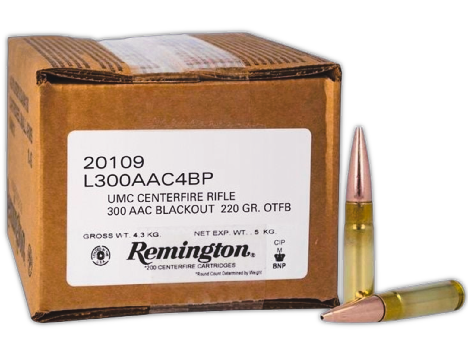 Remington UMC .300 AAC Blackout 220 gr Ammo OTFB - 200rds - 20109 - Remington