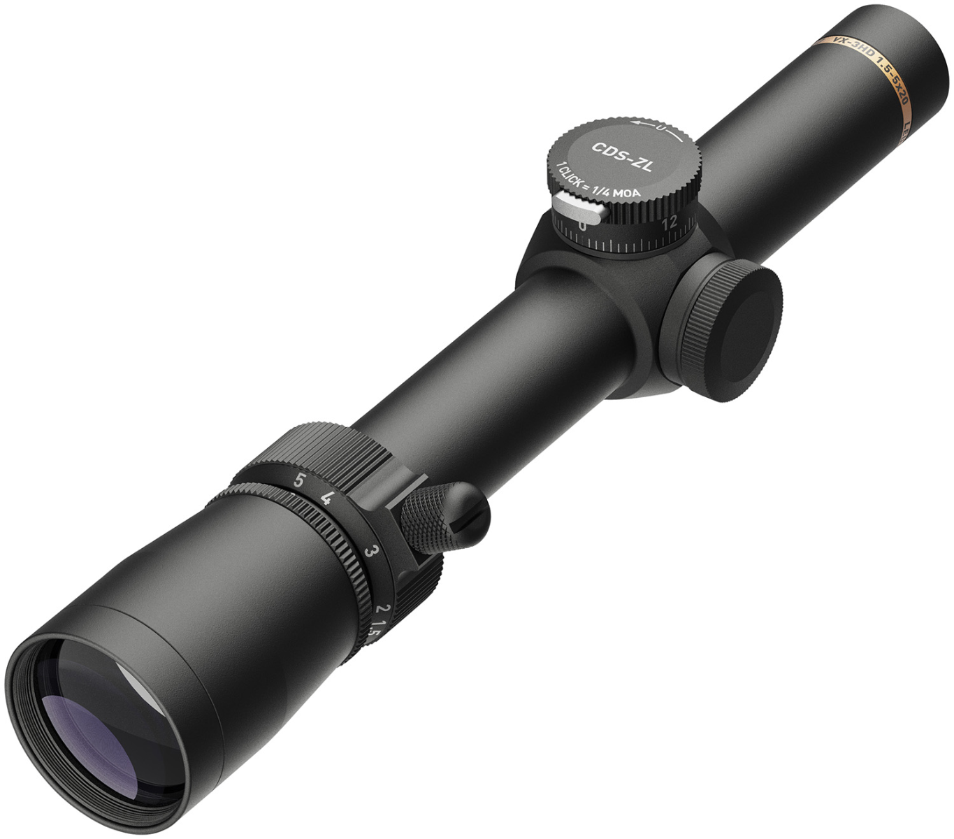 Leupold VX-3HD Rifle Scope 1.5-5x20 1" Tube Duplex Reticle, Black - 180615 - Leupold