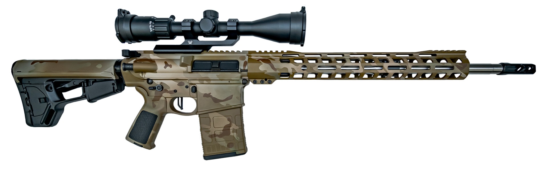 PSA Custom Gen3 PA10 18" Mid .308 WIN 1:10 SS 15" Mlok Rifle, 3.5lb Flat FCG, SIG Scope - Airad Camo - Psa Custom