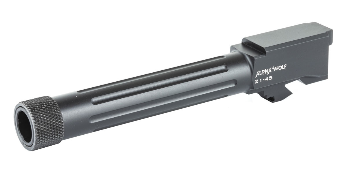 Lone Wolf Alpha Wolf Glock 21 Threaded Fluted Barrel, Black - AW-2145TH - Lone Wolf