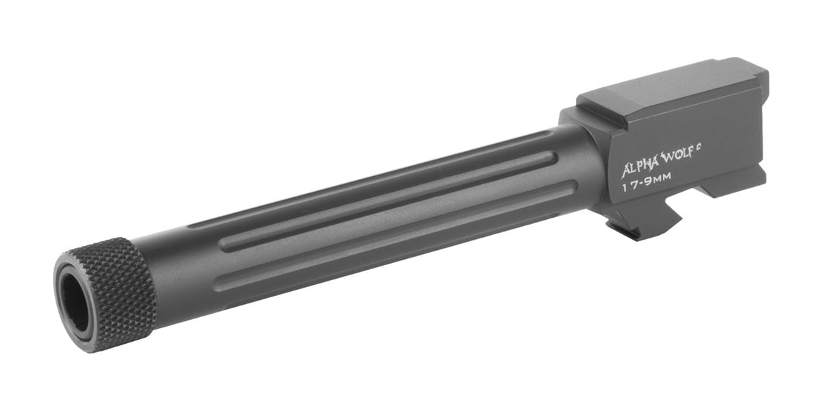Lone Wolf Alpha Wolf Threaded Fluted Barrel For Glock 17 Gen 1-4, Black Nitride - AW-17TH - Lone Wolf