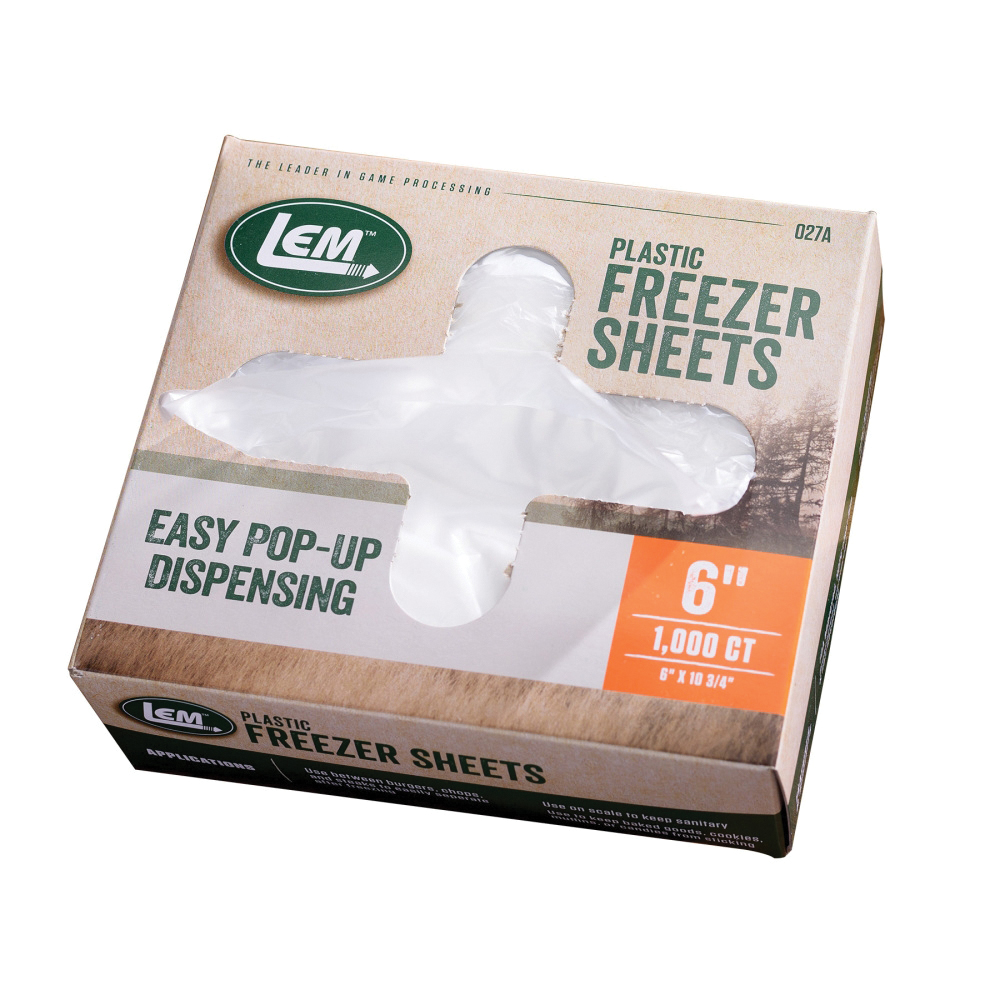 LEM 10.75" x 6" Freezer Sheet, Clear Box of 1000 - Lem