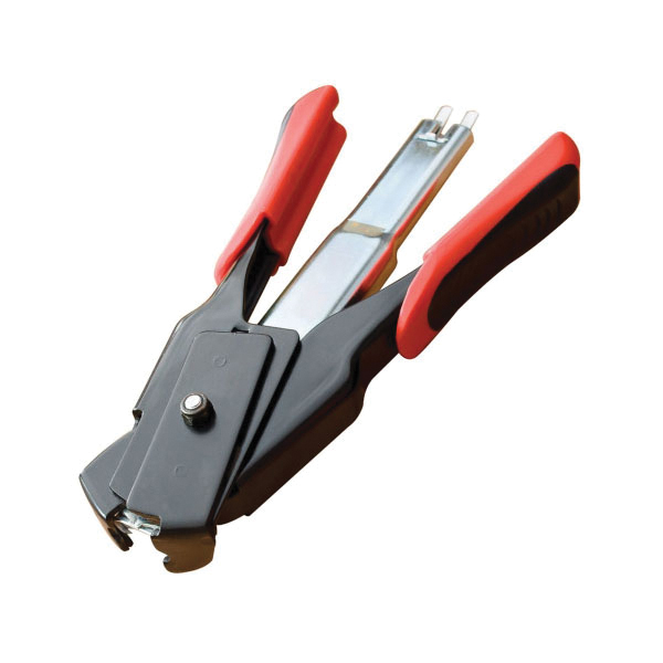 LEM 11.25" x 5.25" x 1.25" Spring Loaded Hog Ring Plier, Black/Red - Lem