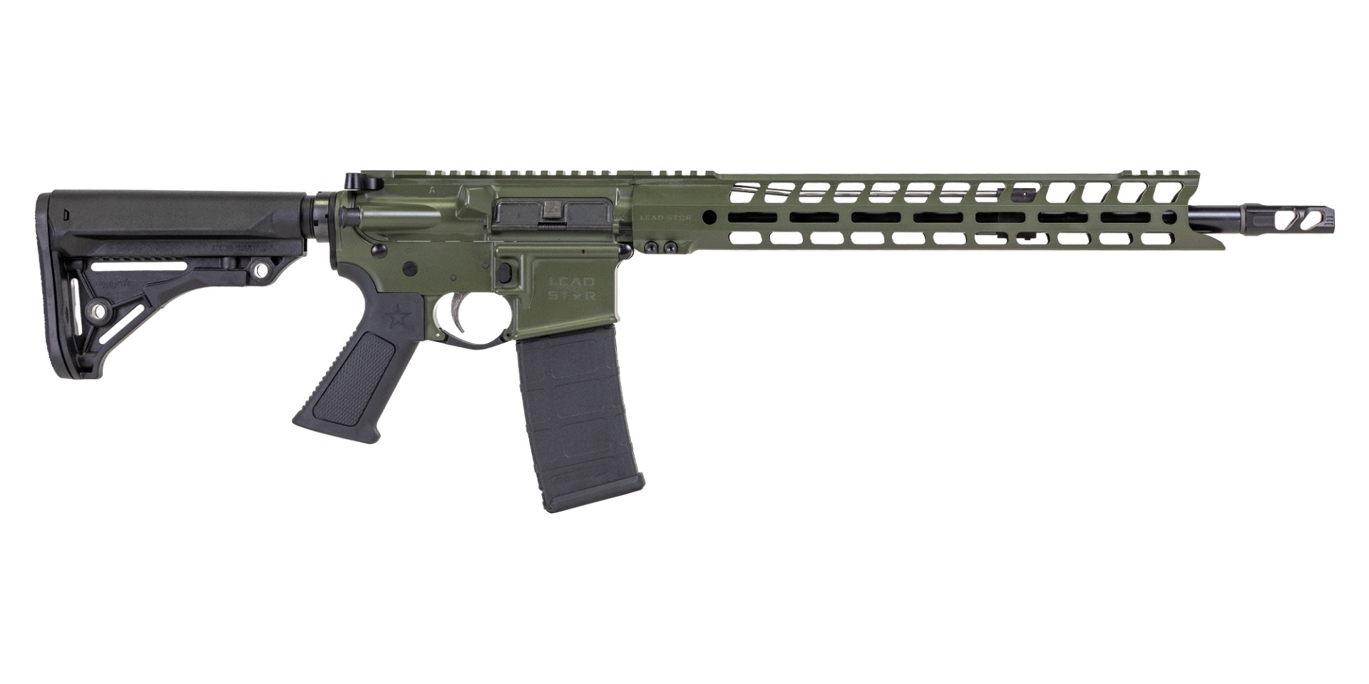 Lead Star Arms Grunt Rifle - 16" .223 Wylde w/ 15" Handguard (Sniper Green) - Lead Star Arms