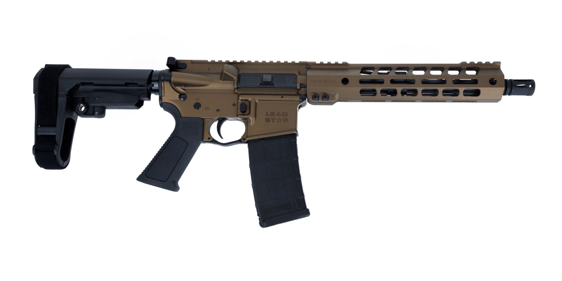 Lead Star Arms Grunt Pistol - 10.5" .300 Blackout w/ 10" Handguard (Burnt Bronze) - Lead Star Arms