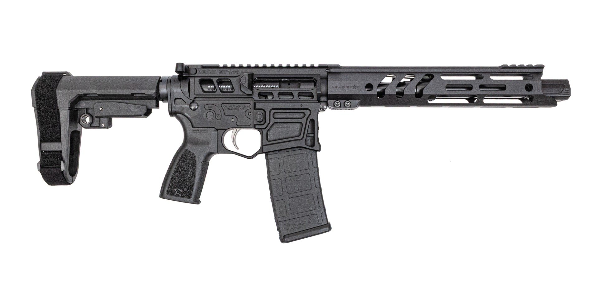 Lead Star Arms Barrage .300 AAC Blackout Skeletonized AR 15 Pistol, Black - Lead Star Arms