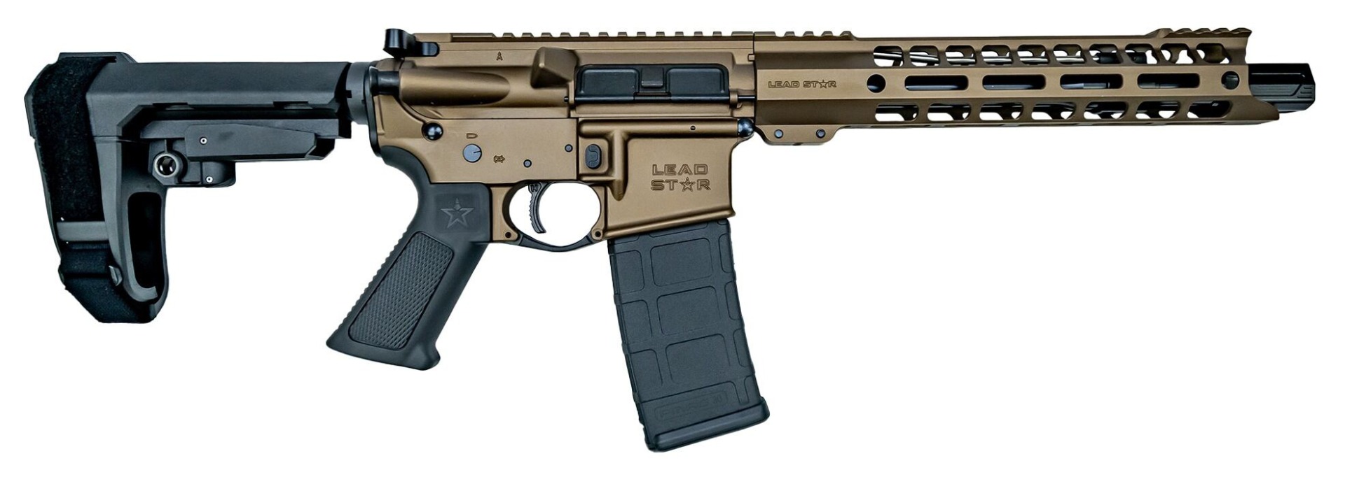 Lead Star Arms Grunt Pistol - 10.5" 5.56 NATO w/ 11" Handguard (Burnt Bronze) - Lead Star Arms