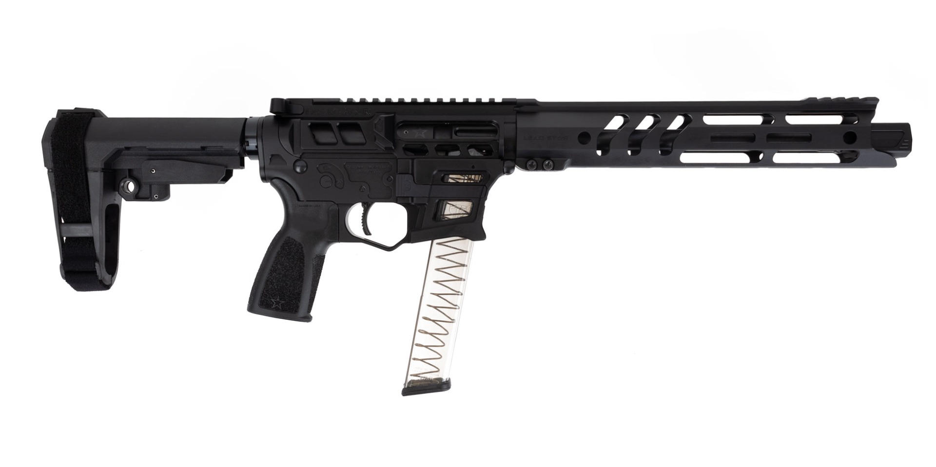 Lead Star Arms Barrage 10.5" 9mm Skeletonized w/ 11" Handguard Rifle, Black Competition Edition - Lead Star Arms