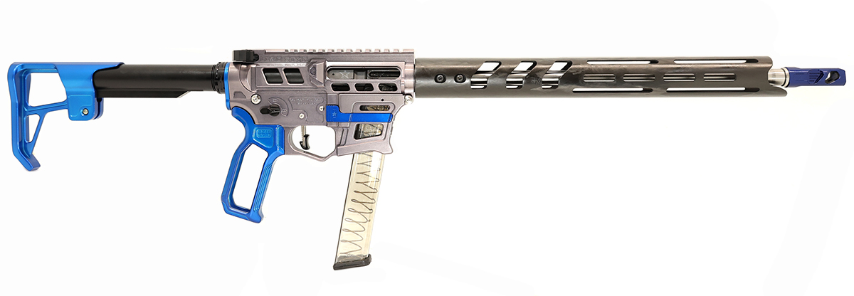 Lead Star Arms Prime 16" Stainless Steel PCC 9mm AR-9 Rifle, Gunmetal w/ Blue Accents - Lead Star Arms