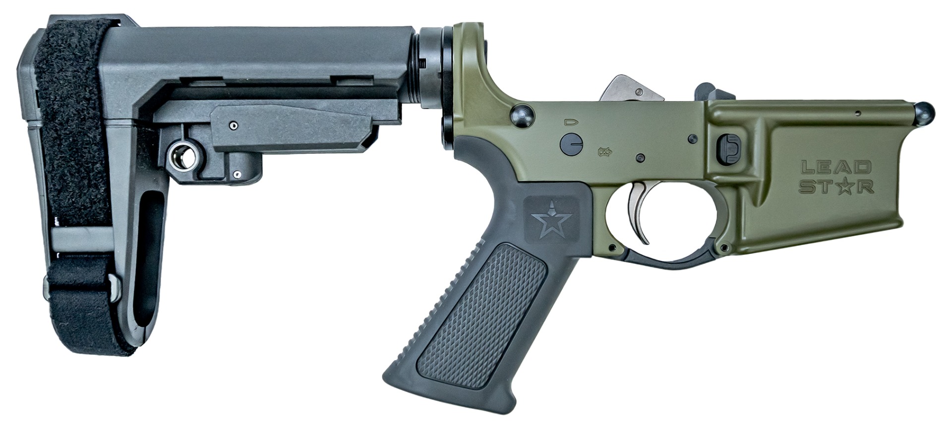 Lead Star Arms Grunt-15 Complete Pistol Lower (Sniper Green) - Lead Star Arms