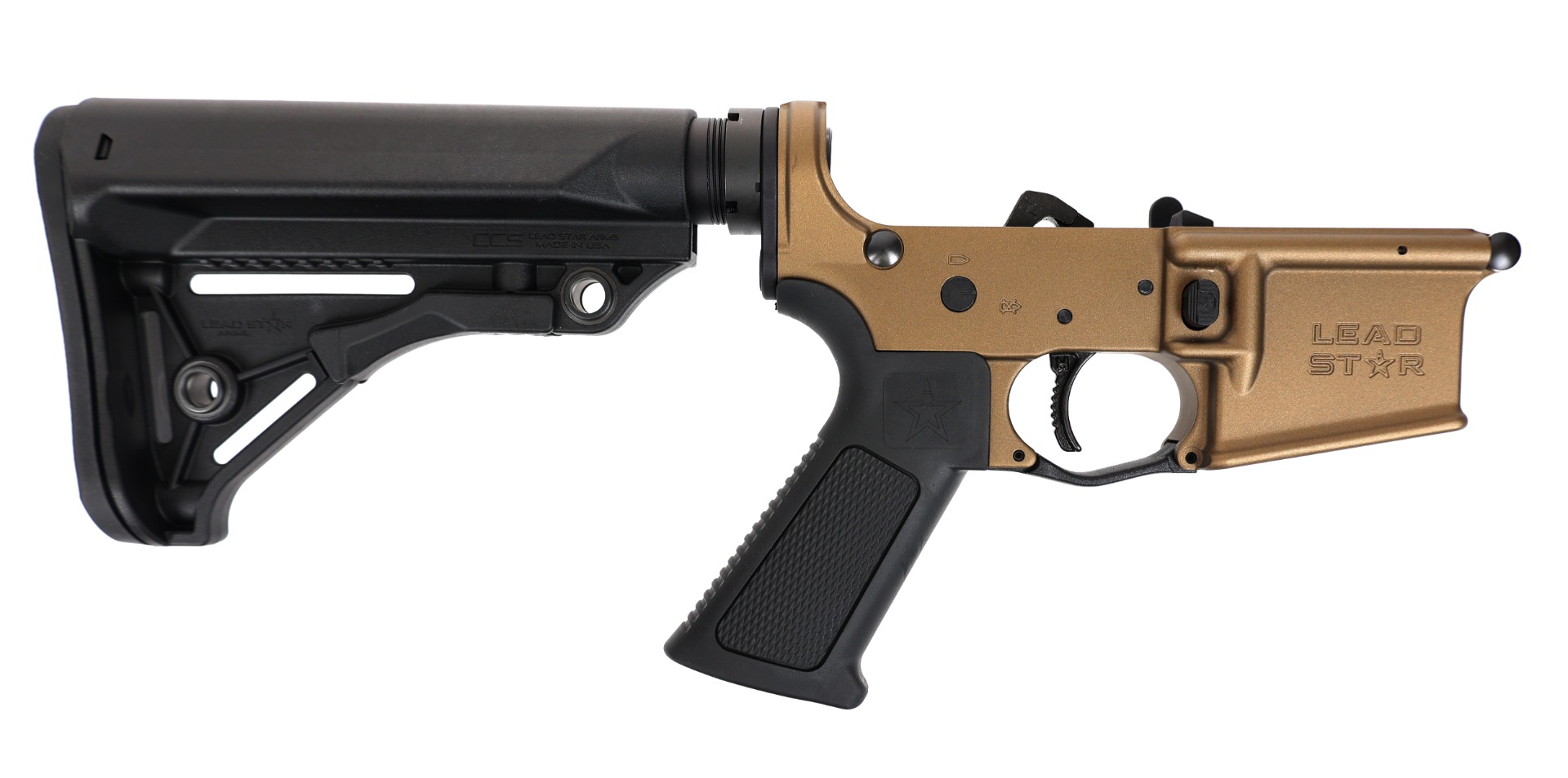 Lead Star Arms Grunt-15 Complete Rifle Lower (Burnt Bronze) - Lead Star Arms