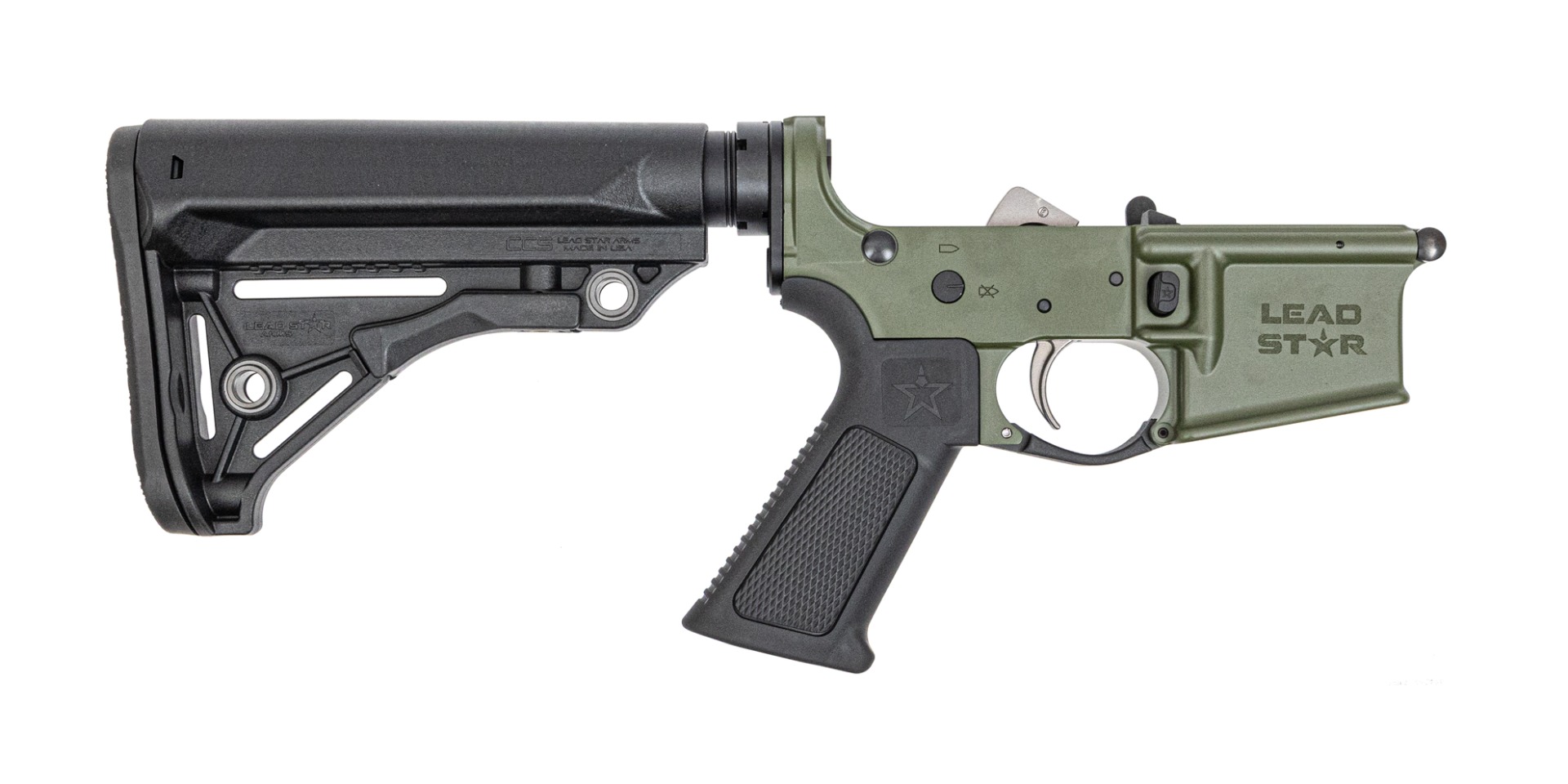 Lead Star Arms Grunt-15 Complete Rifle Lower (Sniper Green) - Lead Star Arms