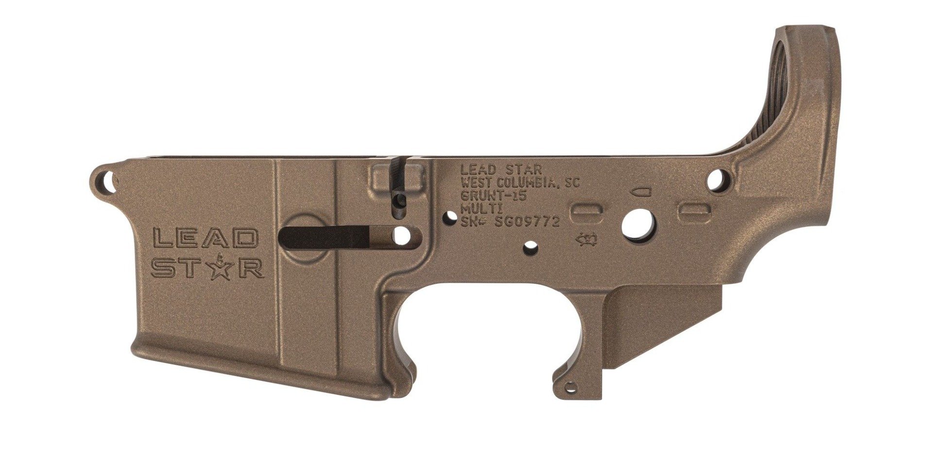 Lead Star Arms Grunt AR-15 Stripped Lower Receiver, Burnt Bronze - Lead Star Arms