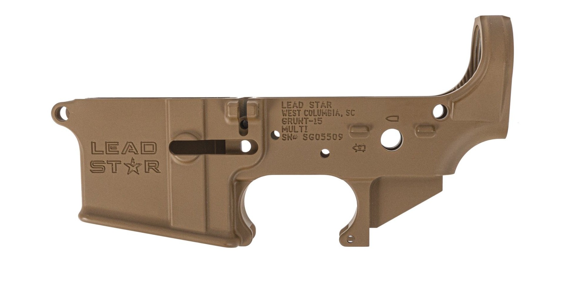 Lead Star Arms Grunt AR-15 Stripped Lower Receiver, Coyote - Lead Star Arms