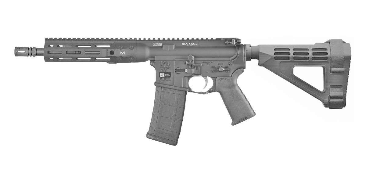 LWRC IC 5.56 AR-15 Pistol Direct Impingement, Black - ICDIP5B10SBA3ML - Lwrc