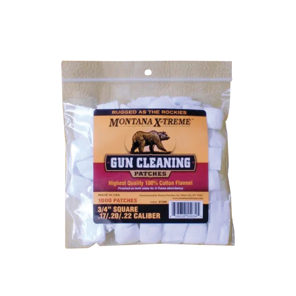 Montana X-Treme .17 Cal/.22 Cal 0.75" x 0.75" Square Patch, 1000/Bag - Montana X-Treme