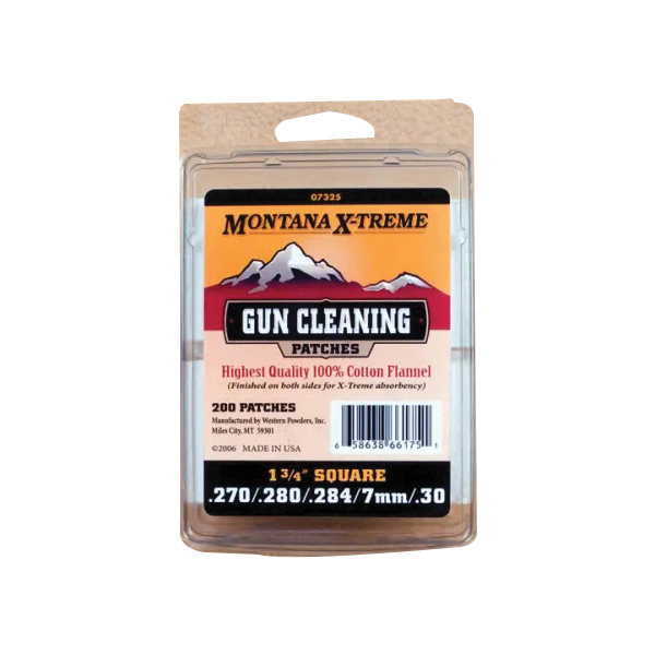 Montana X-Treme 7mm/.308 Cal 1.75" x 1.75" Square Patch, 200/Bag - Montana X-Treme
