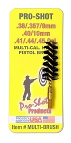 Pro-Shot .38-.45 Cal. Pistol Nylon Bristle Brush   MULTI-BRUSH - Proshot