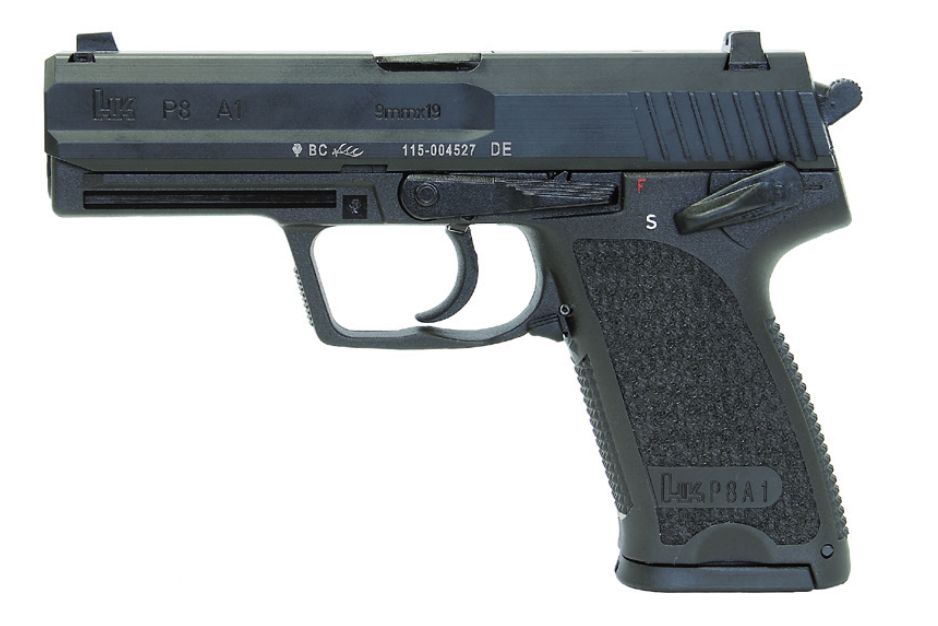 HK P8 A1 4.25" 9mm 15rd Pistol, Black - 81001072 - H&K