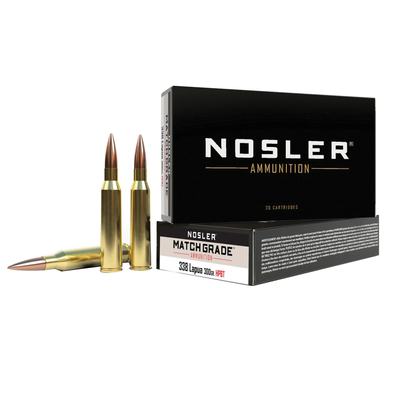 Nosler Match Grade .338 Lapua Magnum 300 gr HPBT 20rds - Nosler