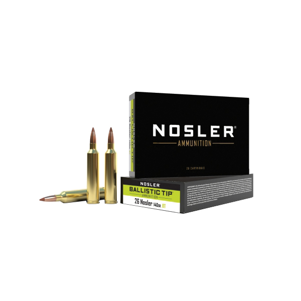 Nosler Ballistic Tip .26 Nosler 140 gr BTPT 20rds - Nosler