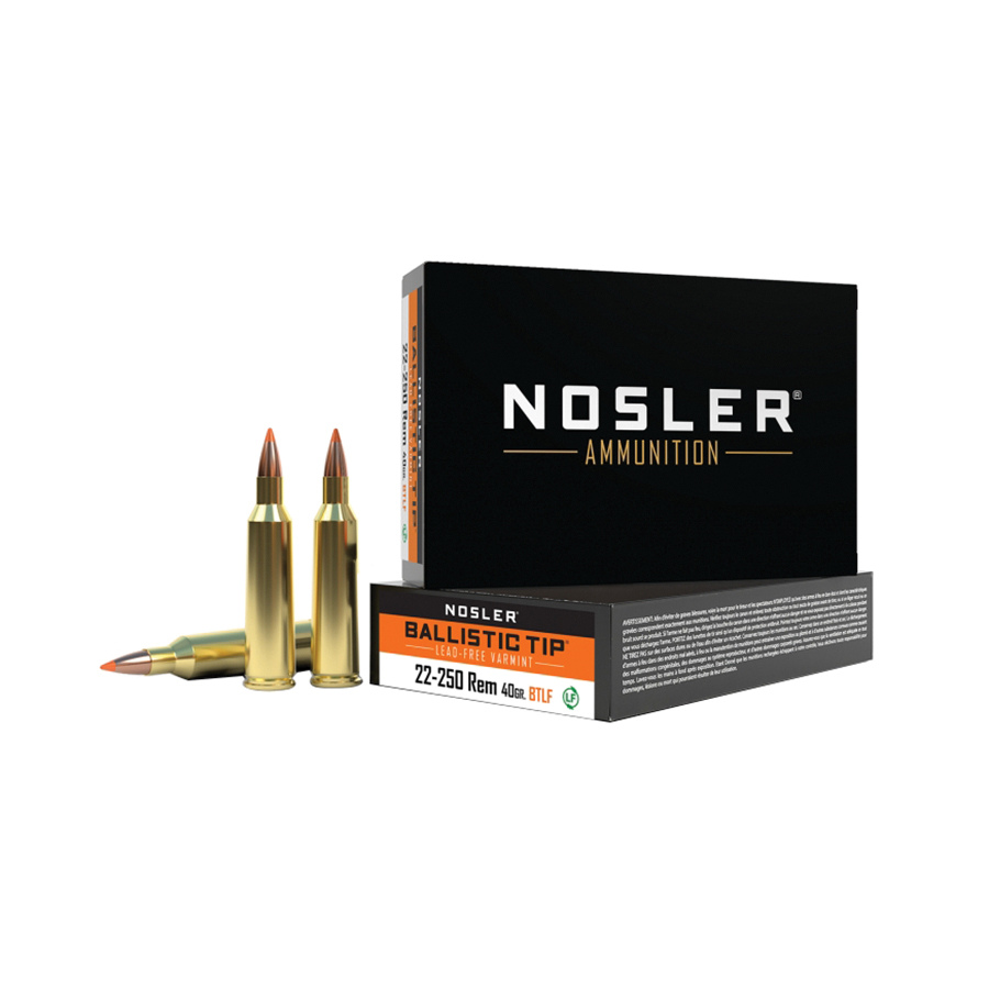 Nosler Ballistic Tip Varmint .22-250 Remington 40 gr BTPT 20rds