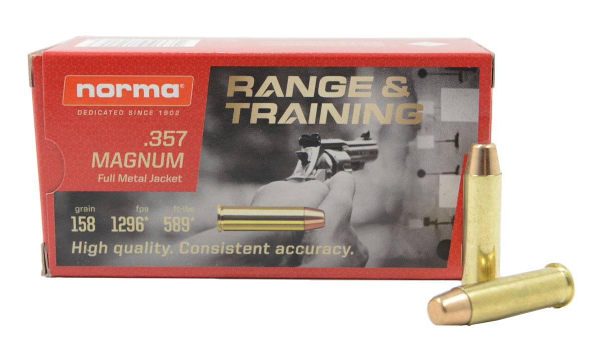 Norma Range and Training 158 gr FMJ .357 Magnum Ammunition 50 Rounds - 620640050 - Norma
