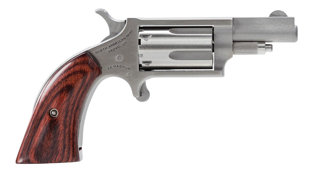 North American Arms 1.125" Boot Grip 22 Magnum Revolver, Stainless - 22MSGBG - North American Arms