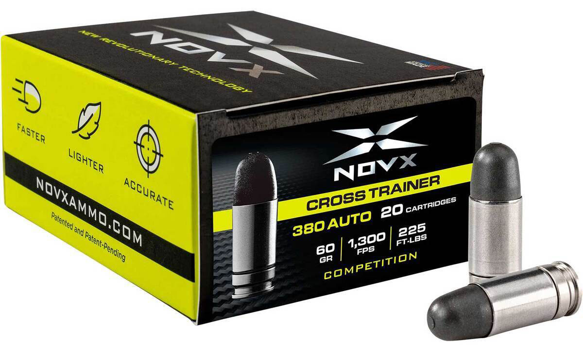NOVX Cross Trainer Comp. 380 Ammo 60 Grain Steel Case, 20 rds - 380CTCSS-20 - Novx