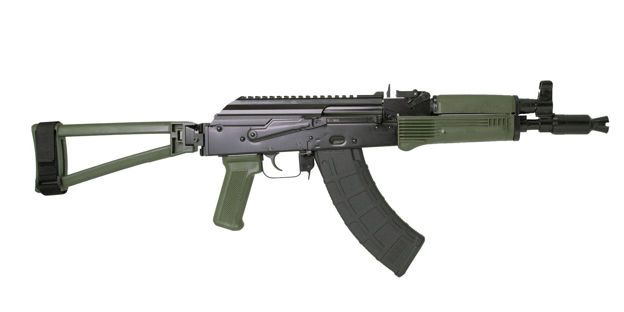 PSA AK-P GF3 Classic Triangle Side Folding Pistol, ODG - Palmetto State Armory