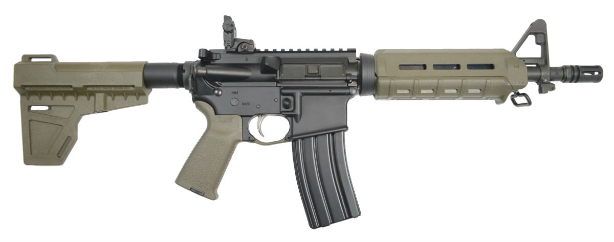 PSA PA-15 10.5" Nitride CARBN 5.56 Shockwave MOE AR-15 Pistol, OD Green - Palmetto State Armory