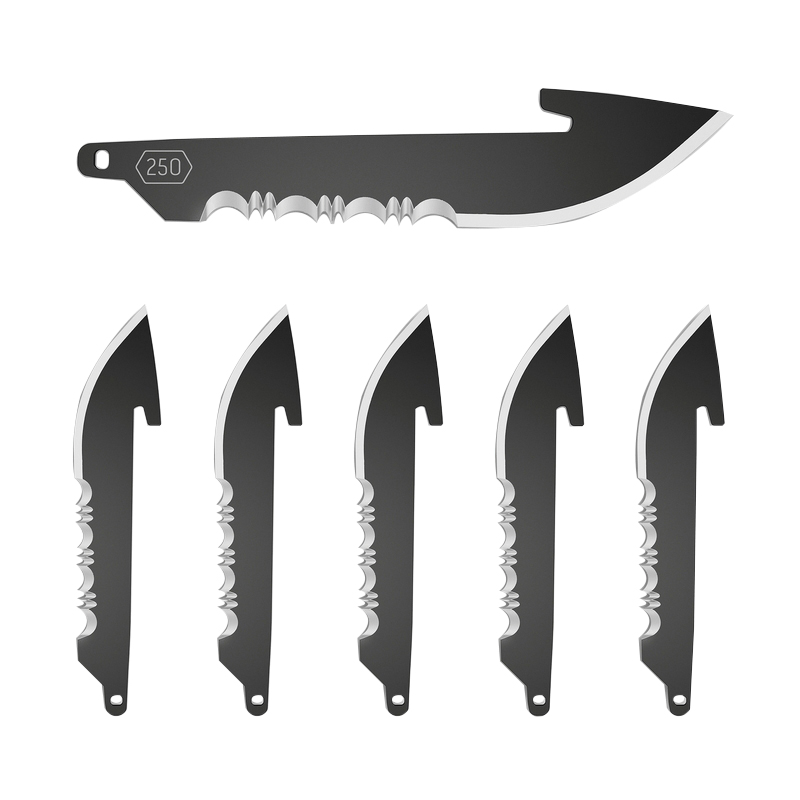 Outdoor Edge Knives 6-Pack 50% Serrated Replacement Blade Drop Point