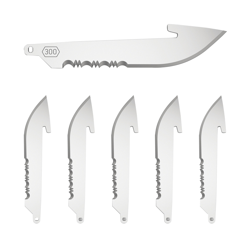 Outdoor Edge Knives 6-Pack 50% Serrated Replacement Blade Drop Point - Outdoor Edge Knives