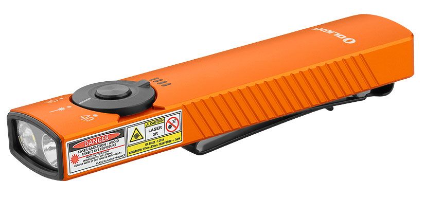 Olight Arkfeld Pro LED Rechargeable Flashlight w/ UV Light & Green Laser, Orange