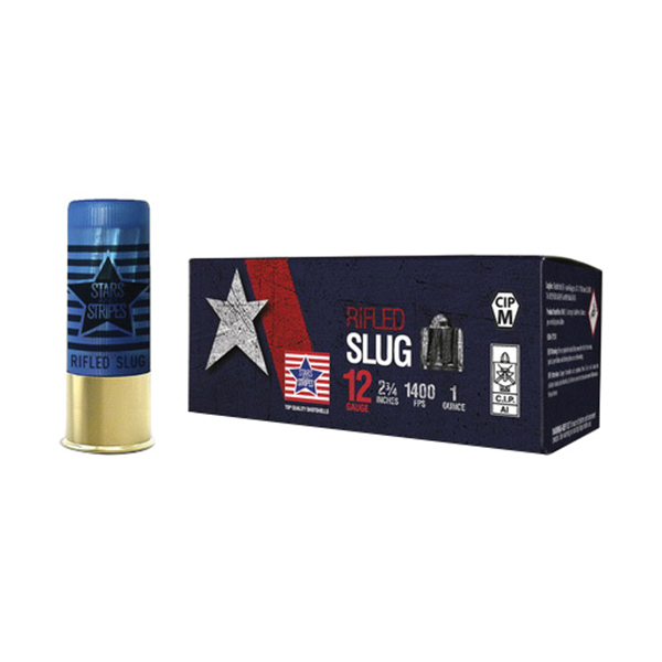 Stars and Stripes 12 Gauge Rifled Slug, 10rds - Stars And Stripes