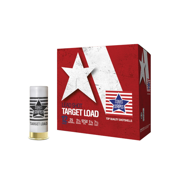 Stars and Stripes Target Load 12 Gauge 2-3/4" #7.5 1-1/8 Ounce 25rds - Stars And Stripes
