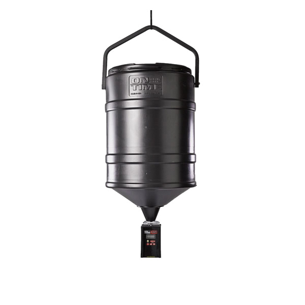 On Time Tomahawk VL 25 gal Feeder w/Hanger, Black - On Time