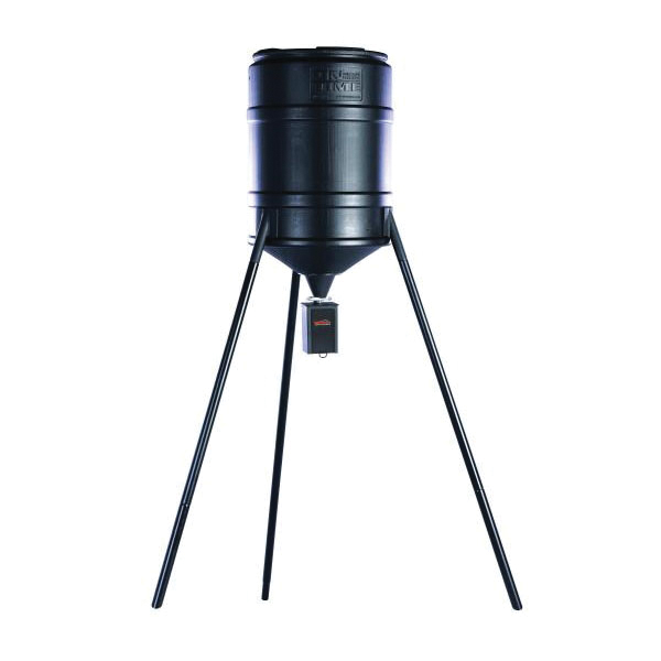 On Time Tomahawk VL 25 gal Feeder w/Tripod, Black - On Time