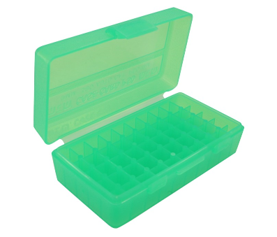 MTM FlipTop Ammo Box 380ACP/9mm-Bright Green-50rd-P50-9M-16